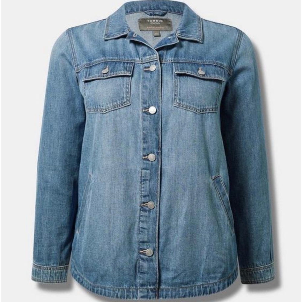 Torrid Denim Shacket Shirt Jacket 1X NWT